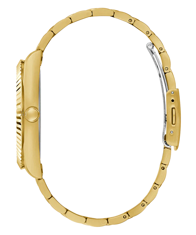 Guess Connoisseur Analog Gold Dial Gold Steel Strap Watch For Men - GW0542G2