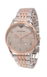 Emporio Armani Beta Chronograph Grey Dial Two Tone Steel Strap Watch For Men - AR1864