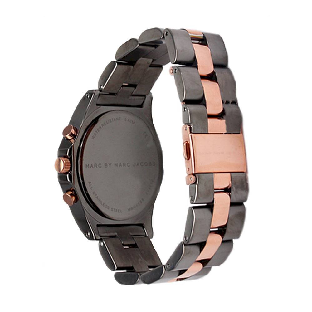 Marc Jacobs Blade Chronograph Grey Dial Two Tone Steel Strap Watch for Women - MBM8583