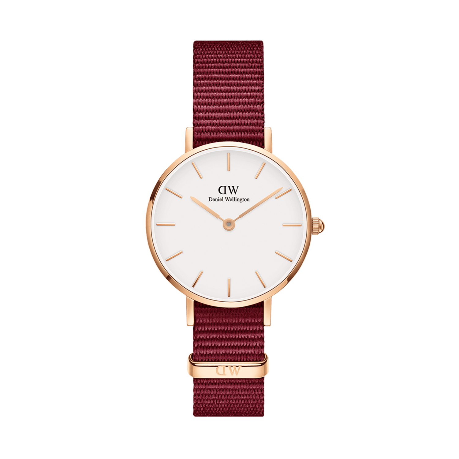 Daniel Wellington Roselyn 3A Petite White Dial Red NATO Strap Watch For Women - DW00100293