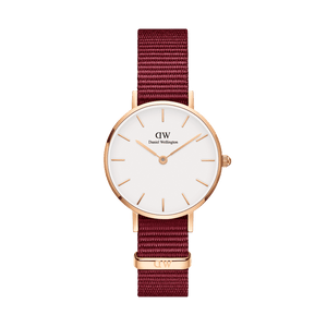 Daniel Wellington Roselyn 3A Petite White Dial Red NATO Strap Watch For Women - DW00100293