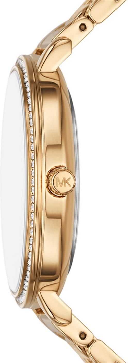 Michael Kors Pyper Three Hand White Dial Gold Steel Strap Watch For Women - MK4666