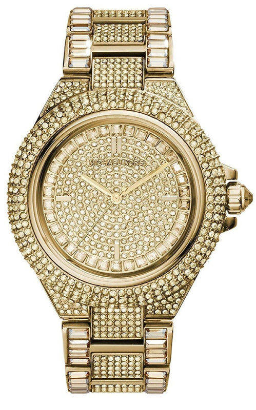 Michael Kors Camille Diamonds Gold Dial Gold Steel Strap Watch for Women - MK5720