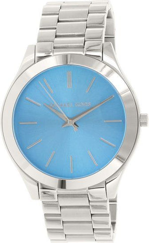 Michael Kors Runway Blue Dial Silver Steel Strap Watch for Women - MK3292