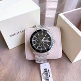 Michael Kors Cunningham Multifunction Black Dial Silver Steel Strap Watch For Men - MK7156