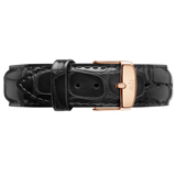 Daniel Wellington Dapper Reading White Dial Black Leather Strap Watch For Women - DW00100118