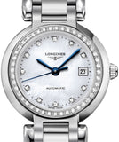 Longines PrimaLuna 26.5mm Automatic White Mother of Pearl Dial Silver Stainless Steel Watch for Women - L8.111.0.87.6