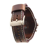 Fossil Nate Chronograph Blue Dial Brown Leather Strap Watch for Men - JR1505