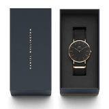 Daniel Wellington Classic Cornwall Black Dial Black NATO Strap Watch For Women - DW00100150