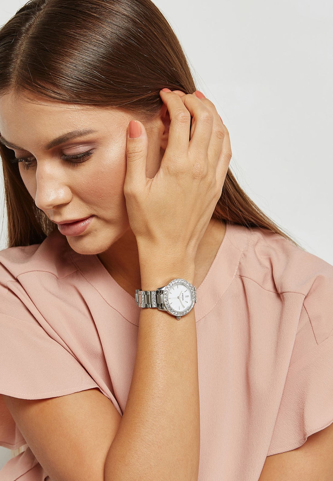 Fossil Jesse White Dial Silver Steel Strap Watch for Women - ES2362