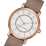 Marc Jacobs Roxy White Dial Cement Brown Leather Strap Watch for Women - MJ1533