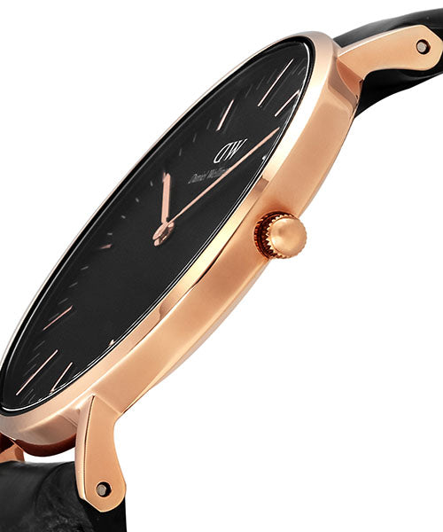 Daniel Wellington Classic Reading Black Dial Black Leather Strap Watch For Women - DW00100141