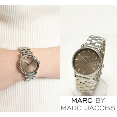 Marc Jacobs Baker Brown Dial Silver Steel Strap Watch For Women - MBM3329