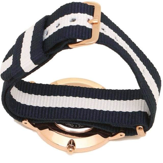 Daniel Wellington Classic Glasgow White Dial Two Tone NATO Strap Watch For Women - DW00100031