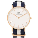 Daniel Wellington Classic Glasgow White Dial Two Tone NATO Strap Watch For Women - DW00100031
