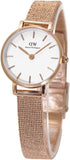 Daniel Wellington Petite Pressed Melrose White Dial Gold Mesh Bracelet Watch For Women - DW00100447