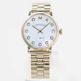 Marc Jacobs Baker White Dial Gold Steel Strap Watch for Women - MBM3440