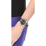 Marc Jacobs Larry Chronograph Black Dial Black Leather Strap Watch for Men - MBM5033