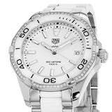 Tag Heuer Aquaracer Diamonds White Dial Two Tone Steel Strap Watch for Women - WAY131H.BA0914