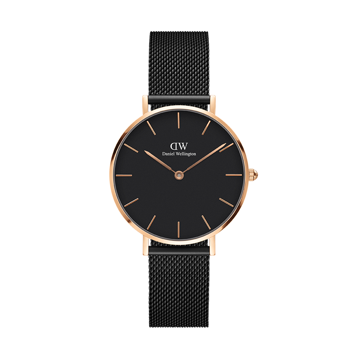Daniel Wellington Classic Petite Cornwall Black Dial Black NATO Strap Watch For Women - DW00100215