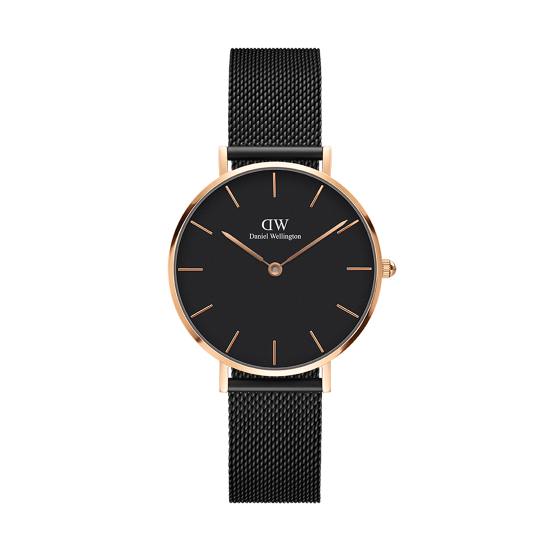 Daniel Wellington Classic Petite Cornwall Black Dial Black NATO Strap Watch For Women - DW00100215
