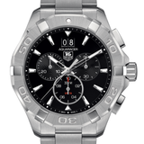 Tag Heuer Aquaracer Chronograph Black Dial Silver Steel Strap Watch for Men - CAY1110.BA0927