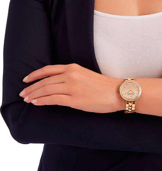 Swarovski Daytime Analog Gold Dial Gold Steel Strap Watch for Women - 5182231