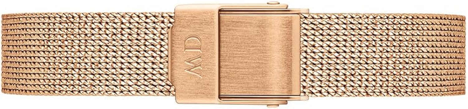 Daniel Wellington Petite Pressed Melrose Black Dial Rose Gold Mesh Strap Watch For Women - DW00100440