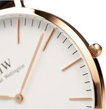 Daniel Wellington Classic Somerset White Dial Blue Leather Strap Watch For Men - DW00100121