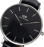 Daniel Wellington Petite Sheffield Black Dial Black Leather Strap Watch For Women - DW00100180