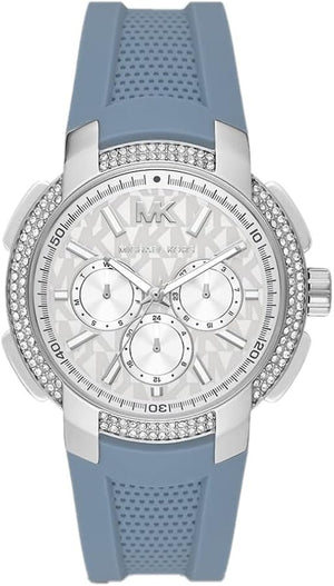 Michael Kors Sidney Chambray Multifunction Blue Dial Blue Silicone Strap Watch For Women - MK7220
