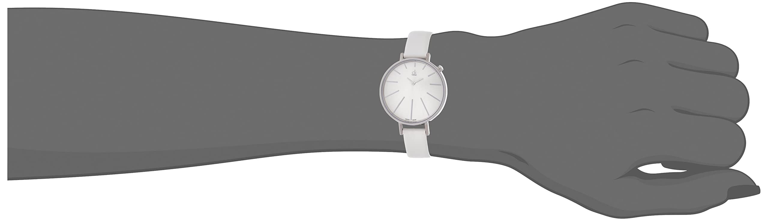 Calvin Klein Equal White Dial White Leather Strap Watch for Women - K3E231L6