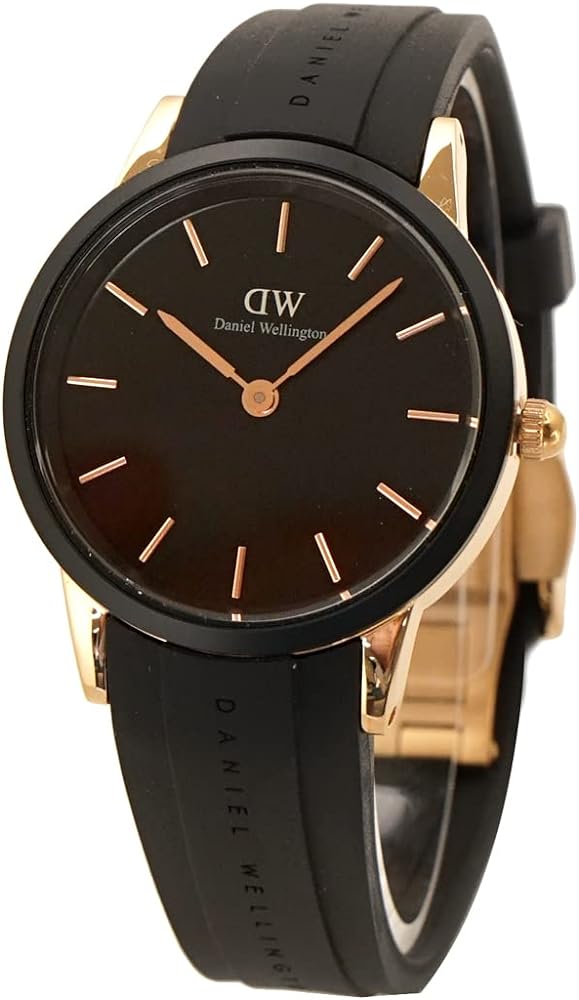 Daniel Wellington Iconic Motion Black Dial Rubber Strap Watch For Women - DW00100426