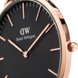 Daniel Wellington Classic St Mawes Black Dial Brown Leather Strap Watch For Men - DW00100124