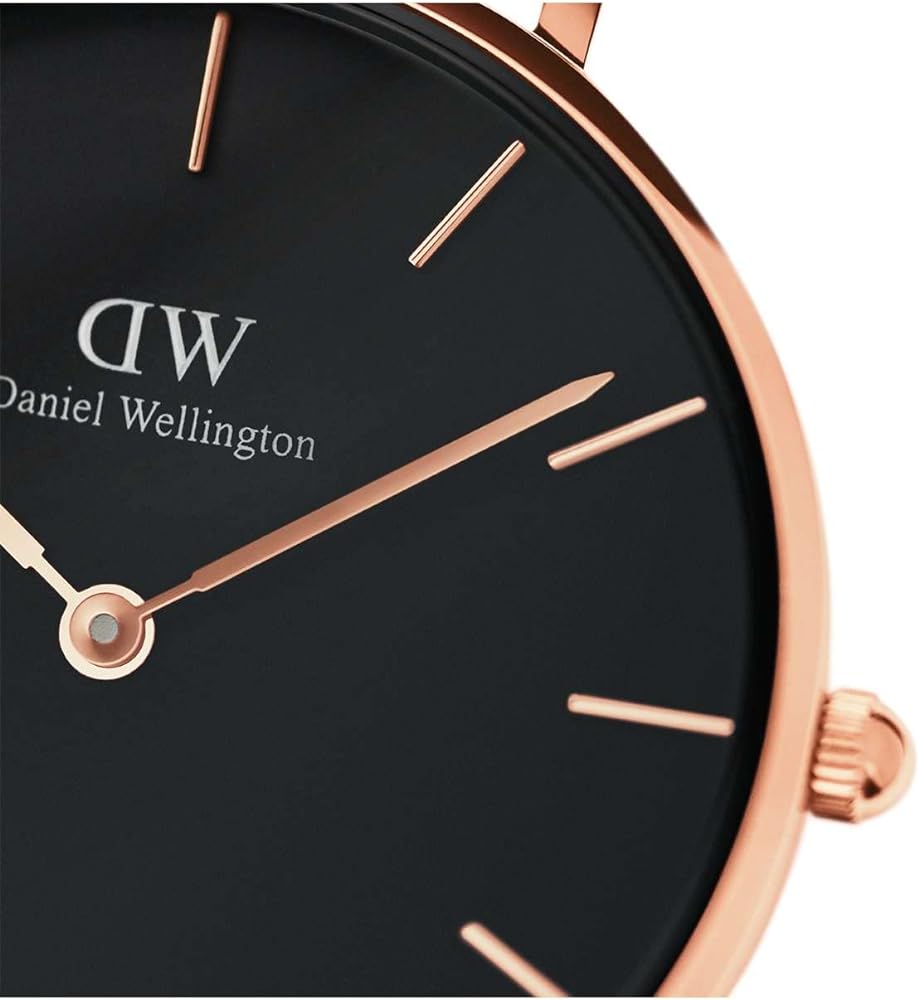 Daniel Wellington Classic Petite Bristol Black Dial Brown Leather Strap Watch For Women - DW00100165