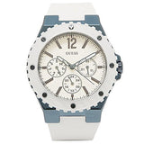 Guess Overdrive Chronograph White Dial White Rubber Strap Watch for Women - W0149L6