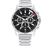 Tommy Hilfiger Mason Multifunction Black Dial Silver Steel Strap Watch For Men - 1791936
