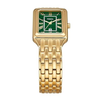 Fossil Raquel Three Hand Date Green Dial Gold Steel Strap Watch For Women - ES5341