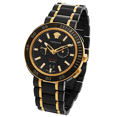 Versace V Extreme Pro Two Tone Dial Stainless Steel Strap Watch for Men - VCN040017