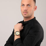 Maserati SFIDA Quartz Yellow Dial Gold Strap Watch For Men - R8873640005