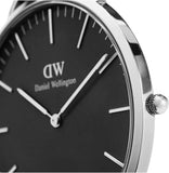 Daniel Wellington Classic Cornwall Quartz Black Dial Black Nylon Strap Watch For Women - DW00100151