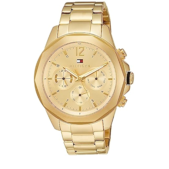 Tommy Hilfiger Lars Chronograph Gold Dial Gold Steel Strap Watch For Men - 1792060