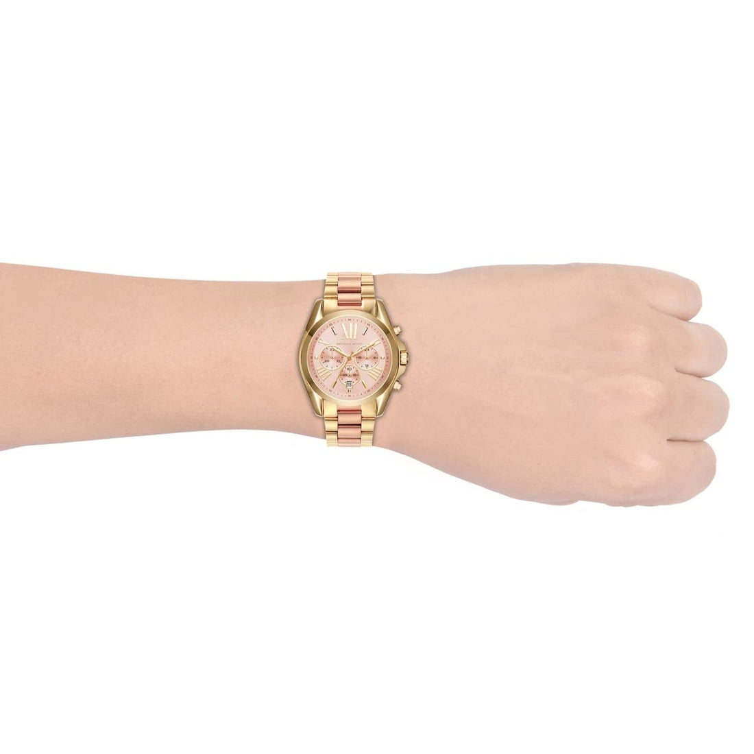 Michael Kors Bradshaw Gold Dial Two Tone Steel Strap Watch for Women - MK6359