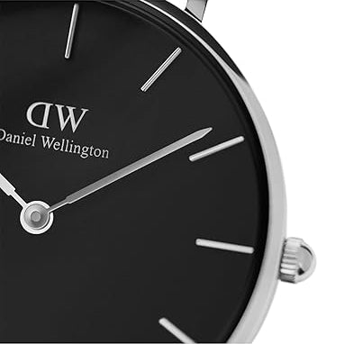 Daniel Wellington Petite Ashfield Black Dial Black Mesh Strap Watch For Women - DW00100246