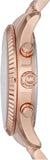 Michael Kors Lexington Chronograph White Dial Rose Gold Steel Strap Watch For Women - MK8313