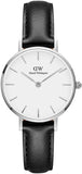 Daniel Wellington Classic Petite Reading White Dial Black Leather Strap Watch For Women - DW00100185