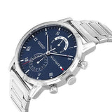 Tommy Hilfiger Kane Blue Dial Silver Steel Strap Watch for Men - 1710401