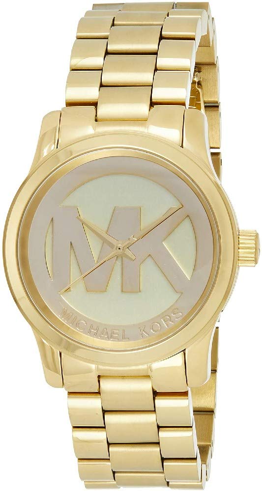 Michael Kors Runway Gold Dial Gold Steel Strap Watch for Women - MK5786
