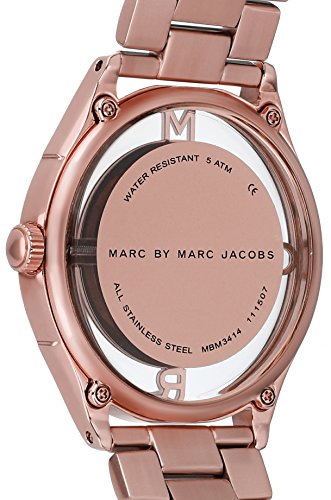 Marc Jacobs Tether Transparent Rose Gold Dial Rose Gold Steel Strap Watch for Women - MBM3414