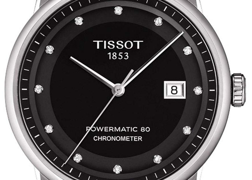 Tissot T Classic Luxury Powermatic 80 Black Dial Silver Steel Strap Watch For Men - T086.408.11.056.00